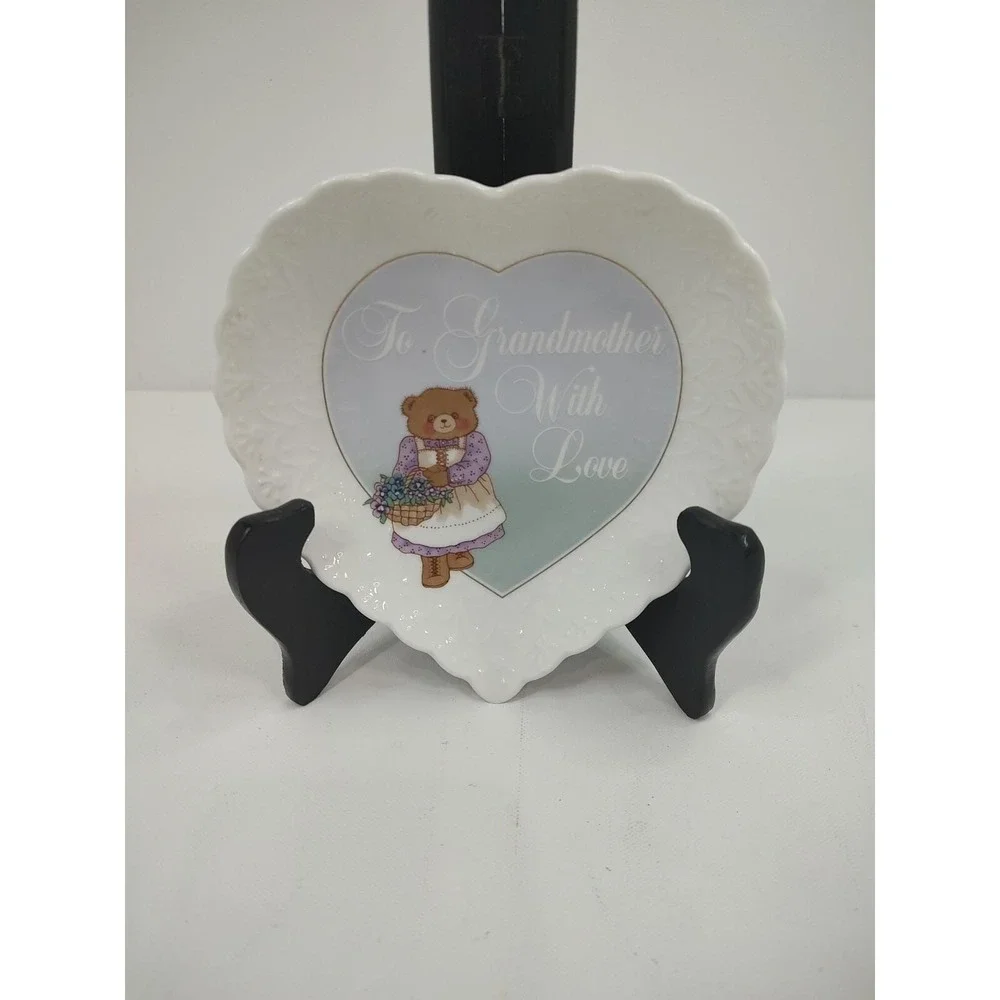 Vintage MIKASA Bone China Grandmother Love Heart‎ Shaped Trinket Dresser Dish